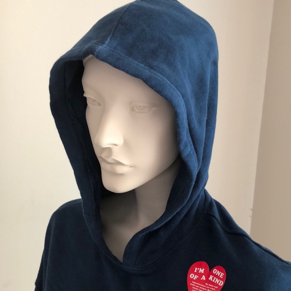 Wildfox Dark Navy Hoodie Kangaroo Pocket Tie Dye Pullover - Picture 5 of 15